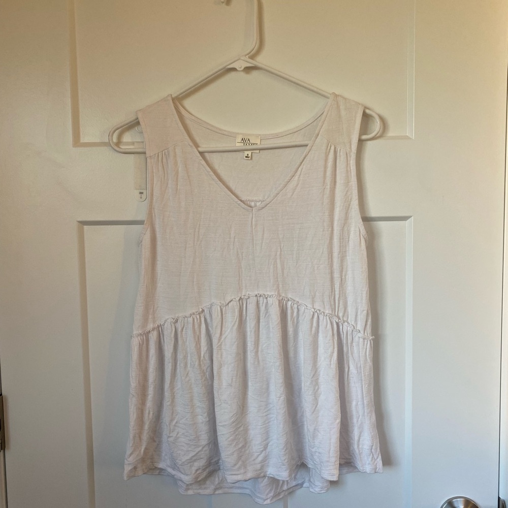 Elegant White V-Neck Tank Top